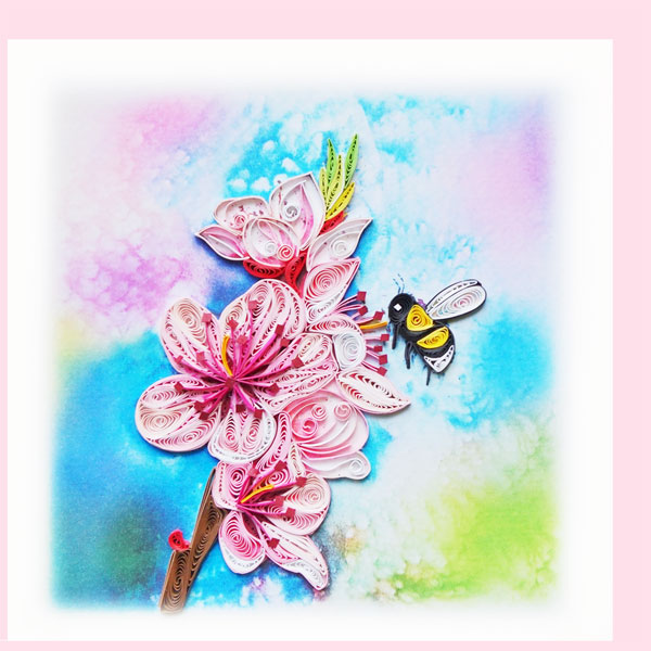 cherry blossom and bees