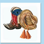 cowboy hat and booth